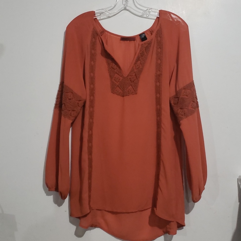 BKE red Blouse Burnt Orange Size M